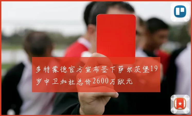 多特蒙德官方宣布签下萨尔茨堡19岁中卫加杜总价2600万欧元